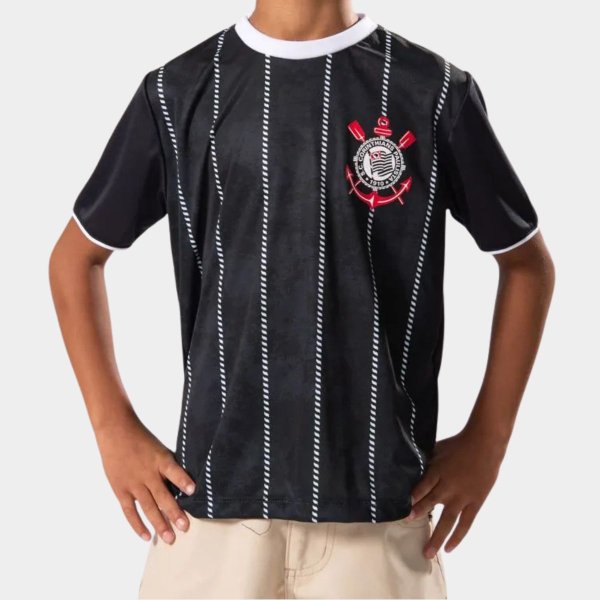 Camiseta Infantil Corinthians Corinto - Preto