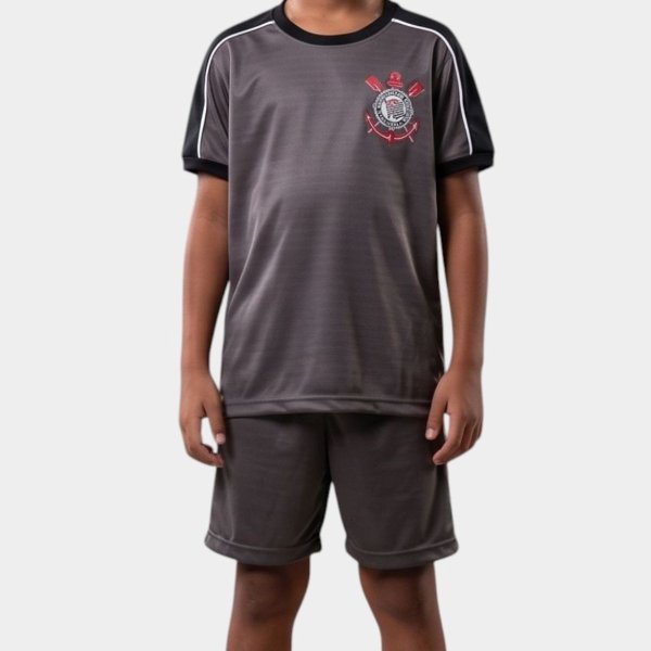 Camiseta Infantil Corinthians Mito Menino - Cinza