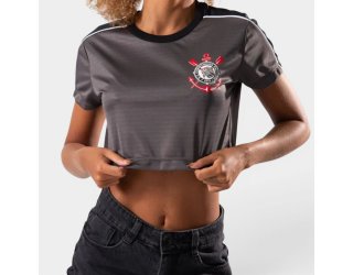 Cropped Braziline Corinthians Mito Feminino - Cinza