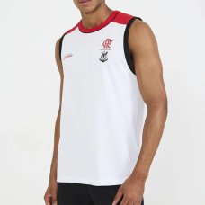 Regata Flamengo Batimento Masculina - Branco e Vermelho