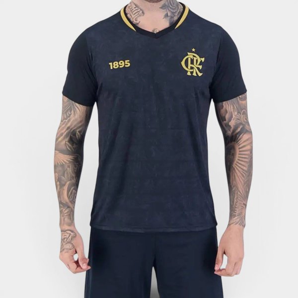 Camiseta Flamengo Brook Masculina - Preto e Dourado
