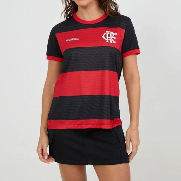 Camiseta Flamengo Emoção Feminina - Preto e Vermelho