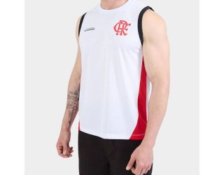 Regata Flamengo Estalo Masculina - Branco e Vermelho Regata Flamengo Estalo Masculina - Branco e Vermelho