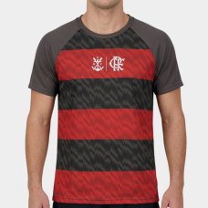 Camiseta Flamengo Harmonia Masculina - Cinza e Vermelho