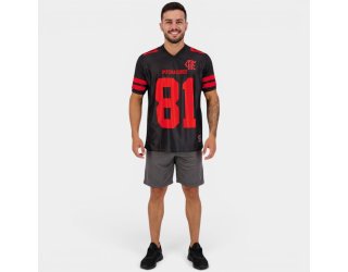 Camiseta Braziline Flamengo Imperadores Kicker Masculina - Preto e Vermelho