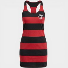 Vestido Flamengo Milly Zico Retrô Feminino - Preto e Vermelho