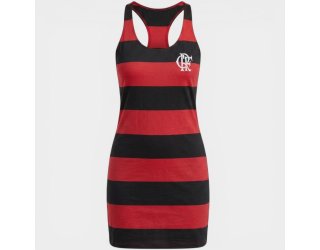 Vestido Flamengo Milly Zico Retrô Feminino - Preto e Vermelho