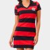 Vestido Flamengo Milly Zico Retrô Feminino - Preto e Vermelho