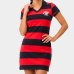 Vestido Flamengo Milly Zico Retrô Feminino - Preto e Vermelho