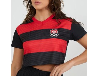 Cropped Flamengo Movimentar Feminino - Preto e Vermelho Cropped Flamengo Movimentar Feminino - Preto e Vermelho