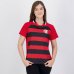 Camiseta Flamengo Manto Raglan Feminina - Preto e Vermelho