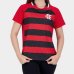 Camiseta Flamengo Manto Raglan Feminina - Preto e Vermelho