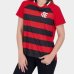 Camiseta Flamengo Manto Raglan Feminina - Preto e Vermelho