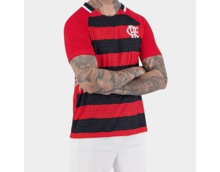 Camiseta Flamengo Manto Raglan Masculino - Preto e Vermelho
