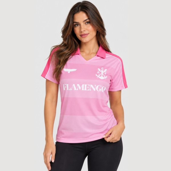Camisa Polo Flamengo Renova Feminina - Rosa
