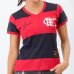 Camisa Flamengo Feminina Retrô Baby Look 1981 Zico Libertadores Feminina - Preto e Vermelho