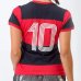 Camisa Flamengo Feminina Retrô Baby Look 1981 Zico Libertadores Feminina - Preto e Vermelho