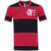 Camisa Flamengo Zico Retrô Libertadores Masculina - Preto e Vermelho