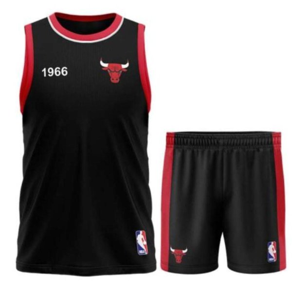 Kit Mini Craque NBA Infantil - Preto e Vermelho
