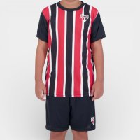 Camisa Infantil São Paulo Exultante Menino - Preto e Vermelho