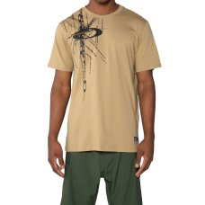 Camisa Oakley Iconic Stretch Logo Tee - Bege e Preto