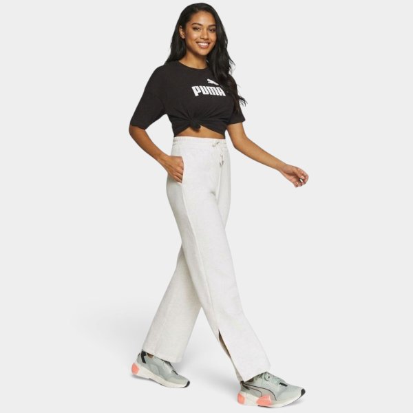 Cropped Puma Essentials Logo Tee Feminino - Preto e Branco