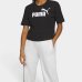 Cropped Puma Essentials Logo Tee Feminino - Preto e Branco