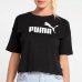 Camiseta Cropped Puma Essentials Logo Feminina - Preto