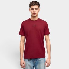 Camiseta Puma Logo Tee Gamet Masculina - Vermelho Camiseta Puma Logo Tee Gamet Masculina - Vermelho