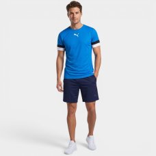 Camiseta Puma Team Rise Jersey Masculina - Azul e Preto Camiseta Puma Team Rise Jersey Masculina - Azul e Preto