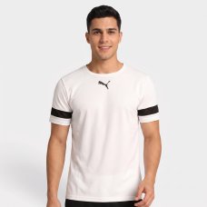 Camiseta Puma Team Rise Jersey Masculina - Branco e Preto