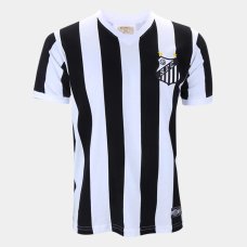 Camisa Santos 1984 Retrômania Masculina - Preto e Branco