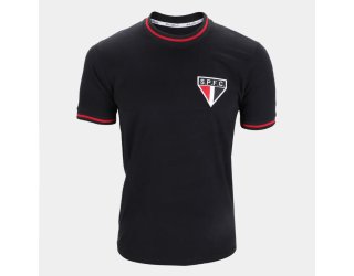 Camisa São Paulo Classic RetrôMania Masculina - Preto