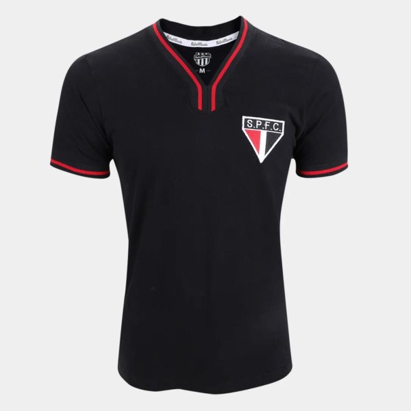 Camisa São Paulo Vintage RetrôMania Masculina - Preto