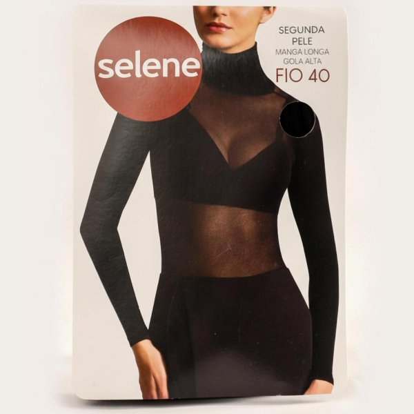 Camiseta Segunda Pele Selene Fio 40 Feminina - Preto