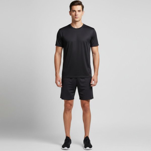 Camiseta Dry Fit Leve Masculina Microfuros Anti Suor Esportiva - Preto