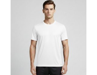 Camiseta Dry Fit Leve Masculina Microfuros Anti Suor Esportiva - Branco Camiseta Dry Fit Leve Masculina Microfuros Anti Suor Esportiva - Branco