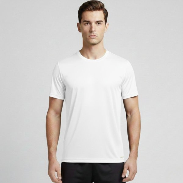 Camiseta Dry Fit Leve Masculina Microfuros Anti Suor Esportiva - Branco