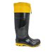 Bota PVC Cano Longo Cartom Com Polaina CA 51055 - Preto e Amarelo