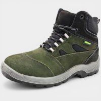 Botina De Segurança Biqueira de PVC Cartom CA15080 Passador Refletivo Couro Nobuck Casual - Verde