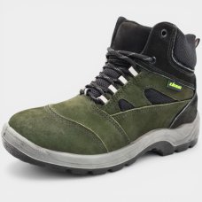 Botina De Segurança Biqueira de PVC Cartom CA15080 Passador Refletivo Couro Nobuck Casual - Verde