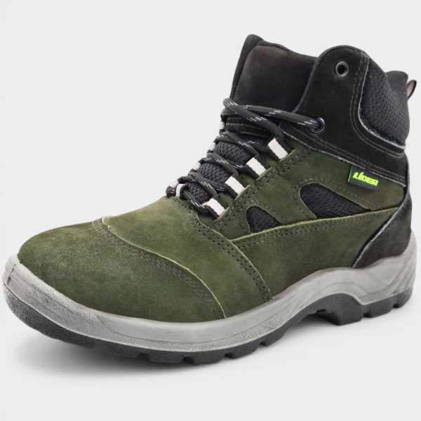 Botina De Segurança Biqueira de PVC Cartom CA15080 Passador Refletivo Couro Nobuck Casual - Verde