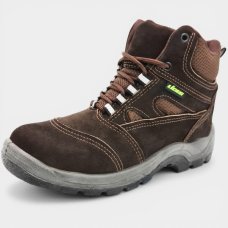 Botina De Segurança Biqueira de PVC Cartom CA40102 Passador Relfetivo Couro Nobuck Casual - Marrom