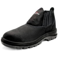 Botina De Segurança Biqueira de PVC Cartom Flex EPI CA15081 Couro 026PVC - Preto