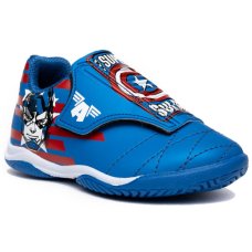 Chuteira Infantil Futsal Dray Marvel Capitão América - Azul e Branco