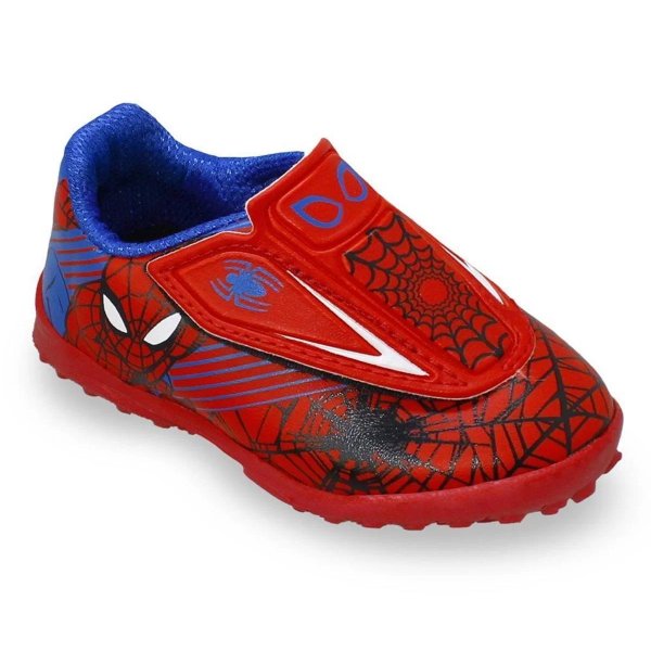 Chuteira Infantil Society Dray Marvel Homem Aranha - Azul e Vermelho