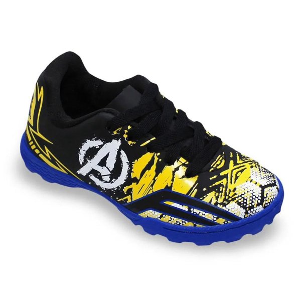 Chuteira Infantil Society Dray Marvel Vingadores - Preto e Amarelo