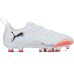 Chuteira Futsal Puma Future 8 FG/AG Masculina - Branco e Laranja
