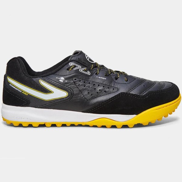 Chuteira Society Topper Dominator Pro V Unissex - Preto e Amarelo