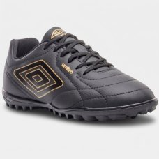 Chuteira Society Umbro Class Footballer Masculino - Preto e Dourado